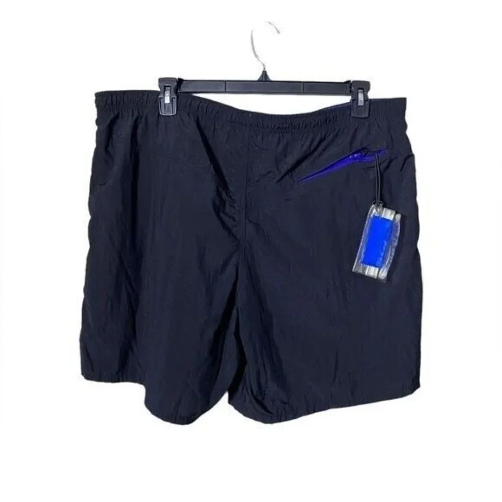 Speedo Men’s Swim‎ Trunks Size Large Pockets Drawstring Navy Blue Beach V…